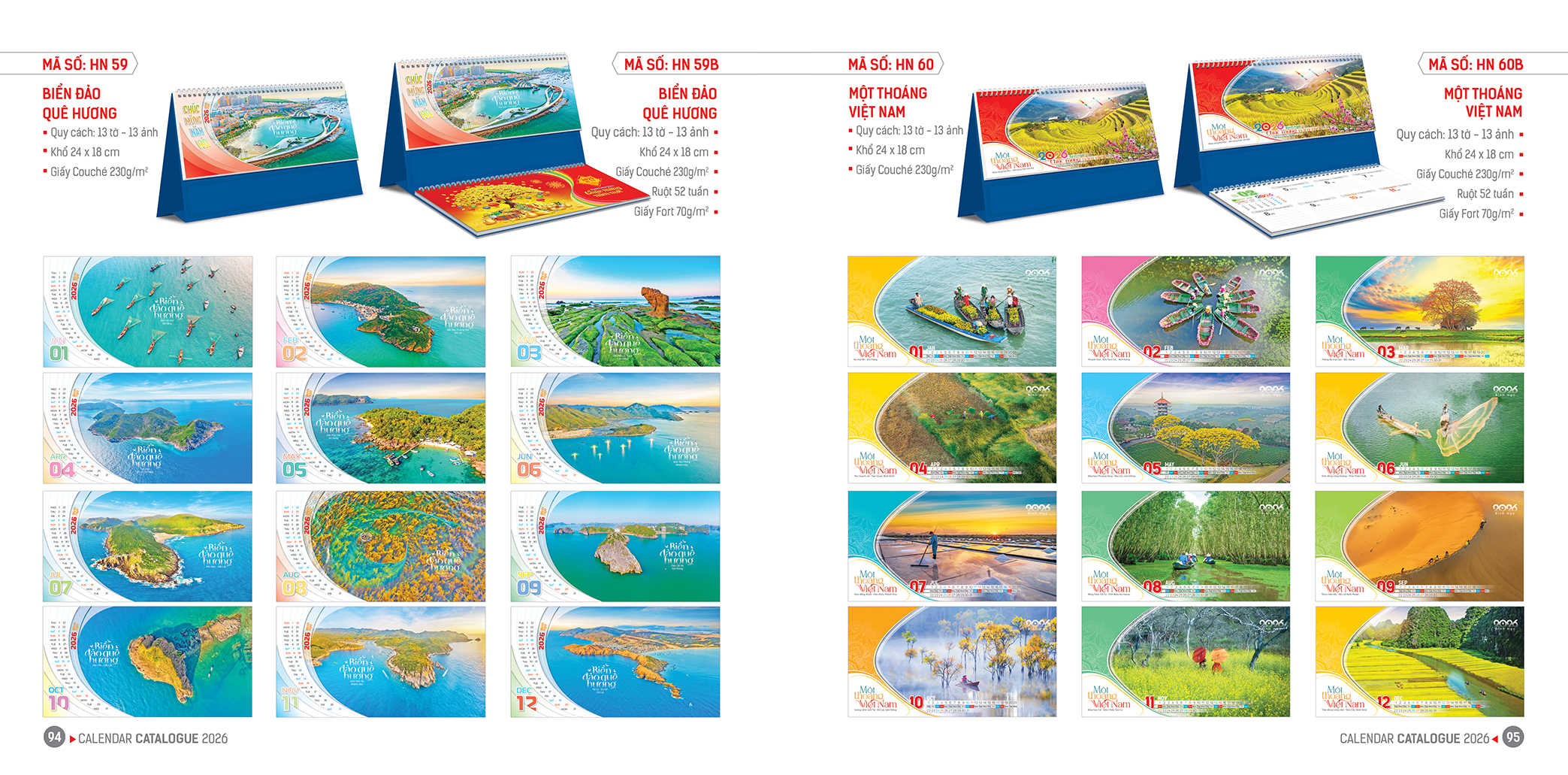 lịch bàn HN 59- HN 60